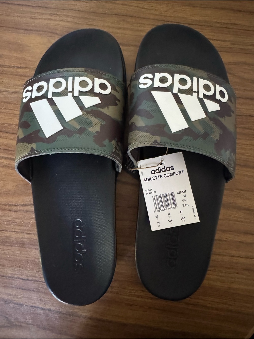 NWT Adidas Adilette Comfort Slides Camo - Picture 3 of 6